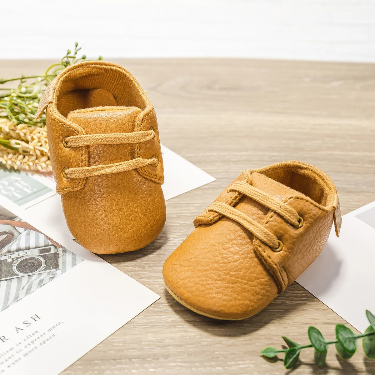 Newborn Baby Shoes Fashion Casual Infant Boys Leather Anti-Slip Falt Rubber Sole Toddler First Walkers Baby Sneakers