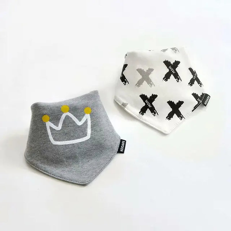 2Pcs/Lot Baby Bandana Bibs Extra Soft Natural Cotton Baby Drool Bib for Drooling and Teething Super Absorbent Baby Shower Gifts