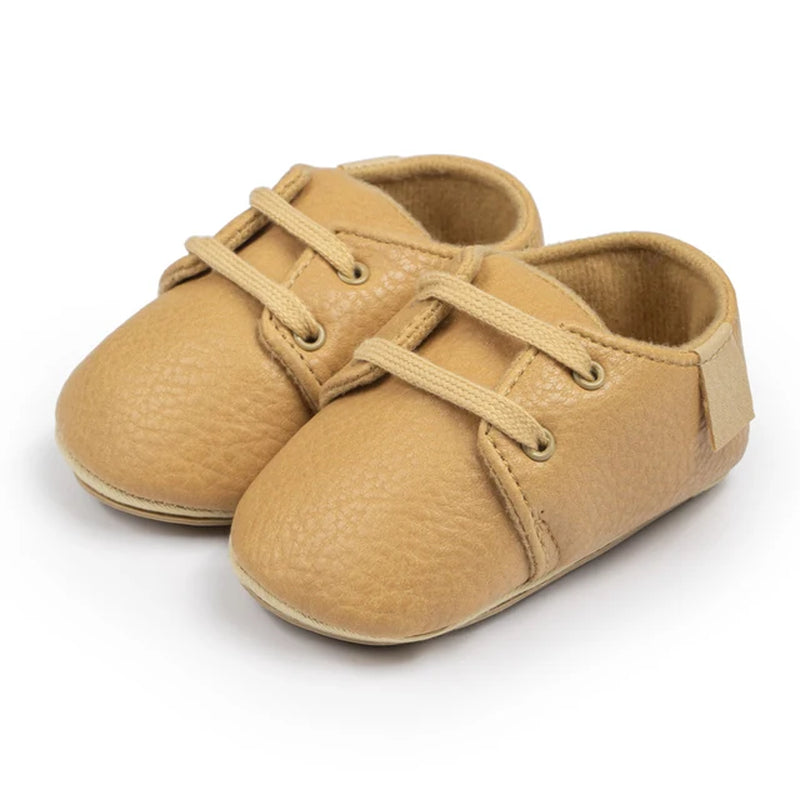 Newborn Baby Shoes Fashion Casual Infant Boys Leather Anti-Slip Falt Rubber Sole Toddler First Walkers Baby Sneakers
