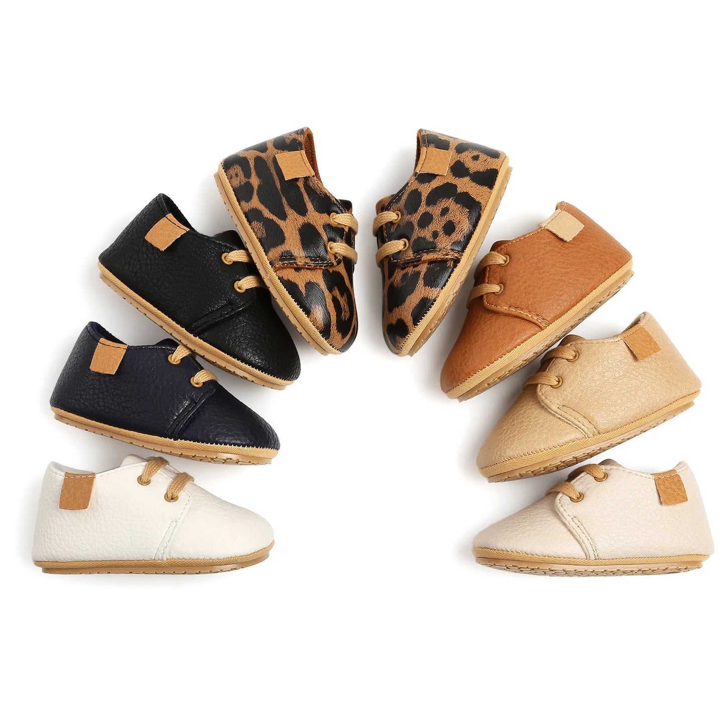New Baby Girls Boys PU Lace-Up Baby Shoes Baby Boy High Grade Non-Slip Caual Soft Sole Toddler Frist Waliking Shoes 7 Colors