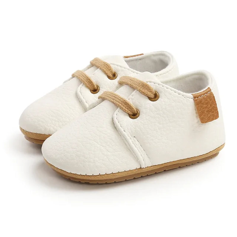 Newborn Baby Shoes Fashion Casual Infant Boys Leather Anti-Slip Falt Rubber Sole Toddler First Walkers Baby Sneakers