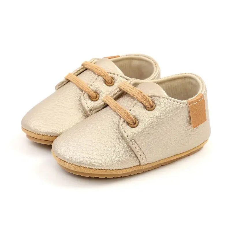 Newborn Baby Shoes Fashion Casual Infant Boys Leather Anti-Slip Falt Rubber Sole Toddler First Walkers Baby Sneakers
