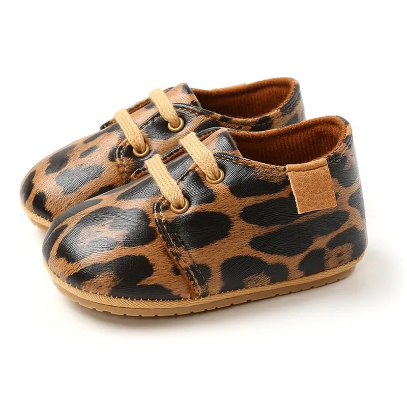 Newborn Baby Shoes Fashion Casual Infant Boys Leather Anti-Slip Falt Rubber Sole Toddler First Walkers Baby Sneakers