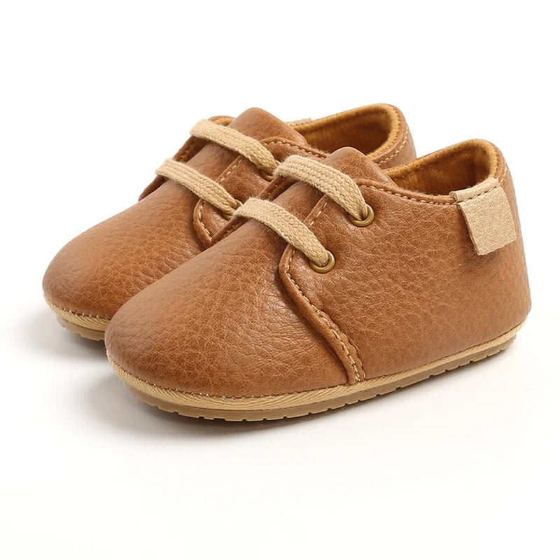 New Baby Girls Boys PU Lace-Up Baby Shoes Baby Boy High Grade Non-Slip Caual Soft Sole Toddler Frist Waliking Shoes 7 Colors