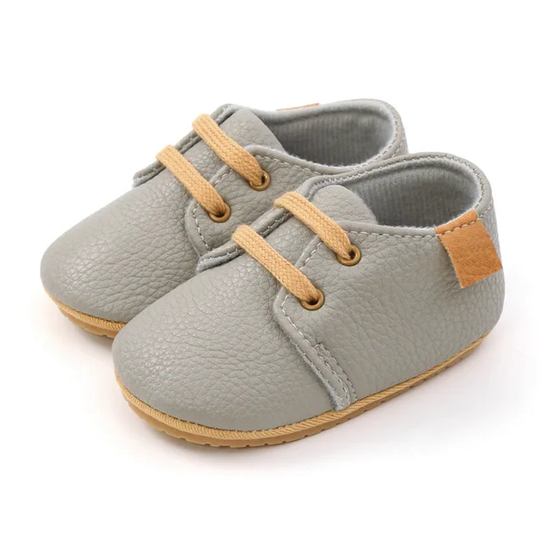 Newborn Baby Shoes Fashion Casual Infant Boys Leather Anti-Slip Falt Rubber Sole Toddler First Walkers Baby Sneakers
