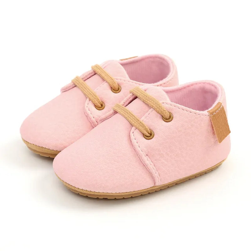 Newborn Baby Shoes Fashion Casual Infant Boys Leather Anti-Slip Falt Rubber Sole Toddler First Walkers Baby Sneakers