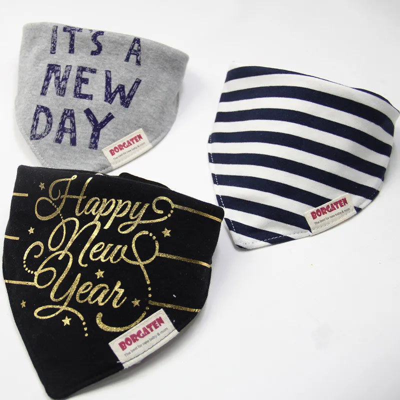 3Pc/Lot Cartoon 100% Cotton Newborn Baby Boys and Girls Bibs Baby Towel Bandanas Scarf Children Cravat Infant Kids Scarf