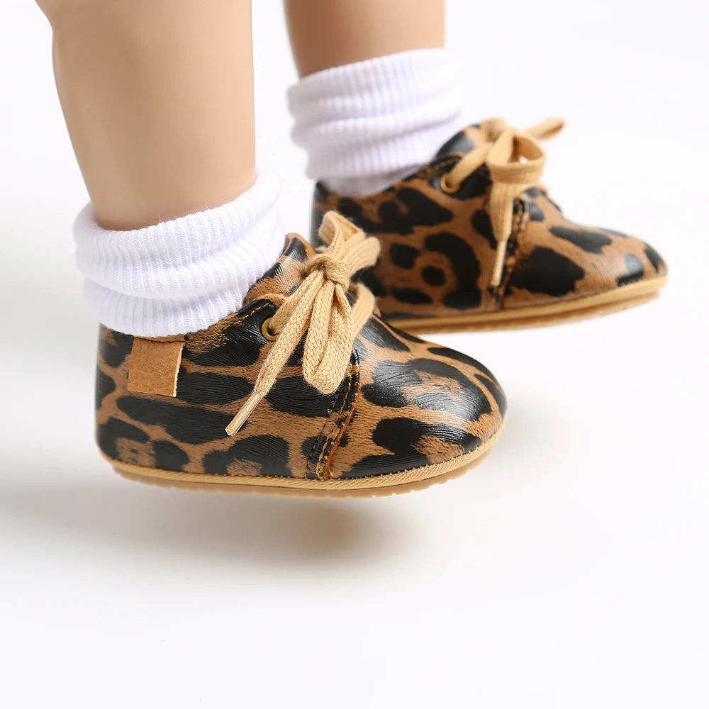 New Baby Girls Boys PU Lace-Up Baby Shoes Baby Boy High Grade Non-Slip Caual Soft Sole Toddler Frist Waliking Shoes 7 Colors