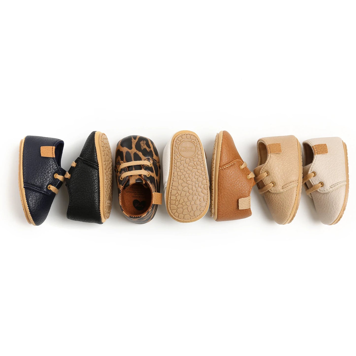 New Baby Girls Boys PU Lace-Up Baby Shoes Baby Boy High Grade Non-Slip Caual Soft Sole Toddler Frist Waliking Shoes 7 Colors