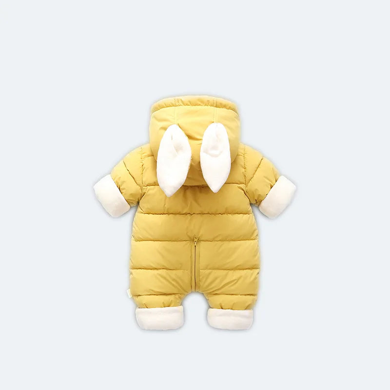 2023 Winter Baby Rompers plus Velvet Warm Baby Girl Snowsuit Cartoon Rabbit Baby Boys Jumpsuit Toddler Overalls Clothes