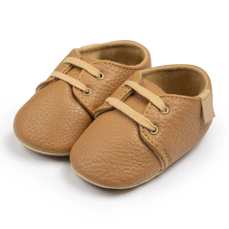 Newborn Baby Shoes Fashion Casual Infant Boys Leather Anti-Slip Falt Rubber Sole Toddler First Walkers Baby Sneakers