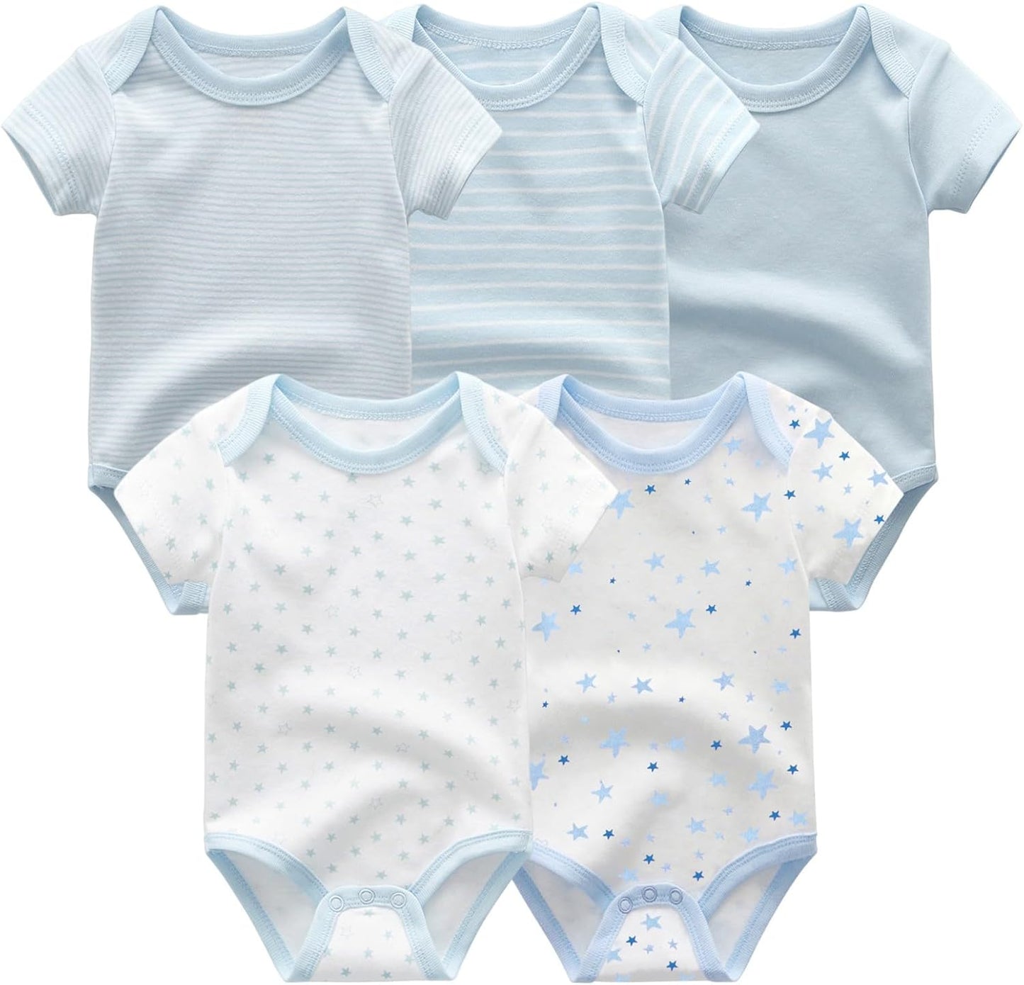 Unisex Boy Girl Baby Bodysuit 5 Pack Cartoon Cotton Infant Clothes Short Sleeve Soft Babie's Outfits