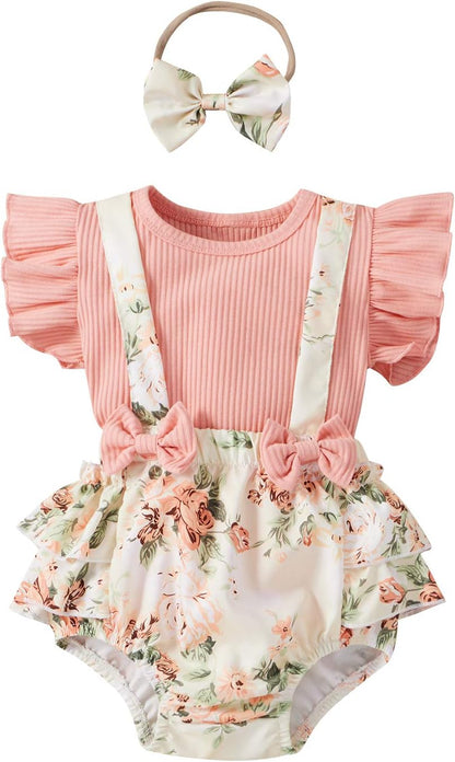 Noubeau Baby Girls Sleeveless Off Shoulder Embroidery Rose Tops+Skirts Set Summer Outfits