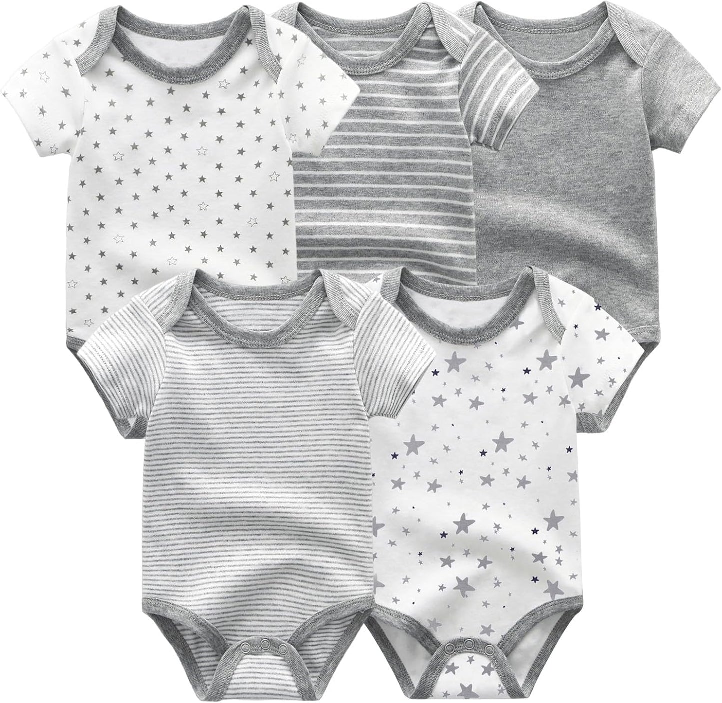 Unisex Boy Girl Baby Bodysuit 5 Pack Cartoon Cotton Infant Clothes Short Sleeve Soft Babie's Outfits