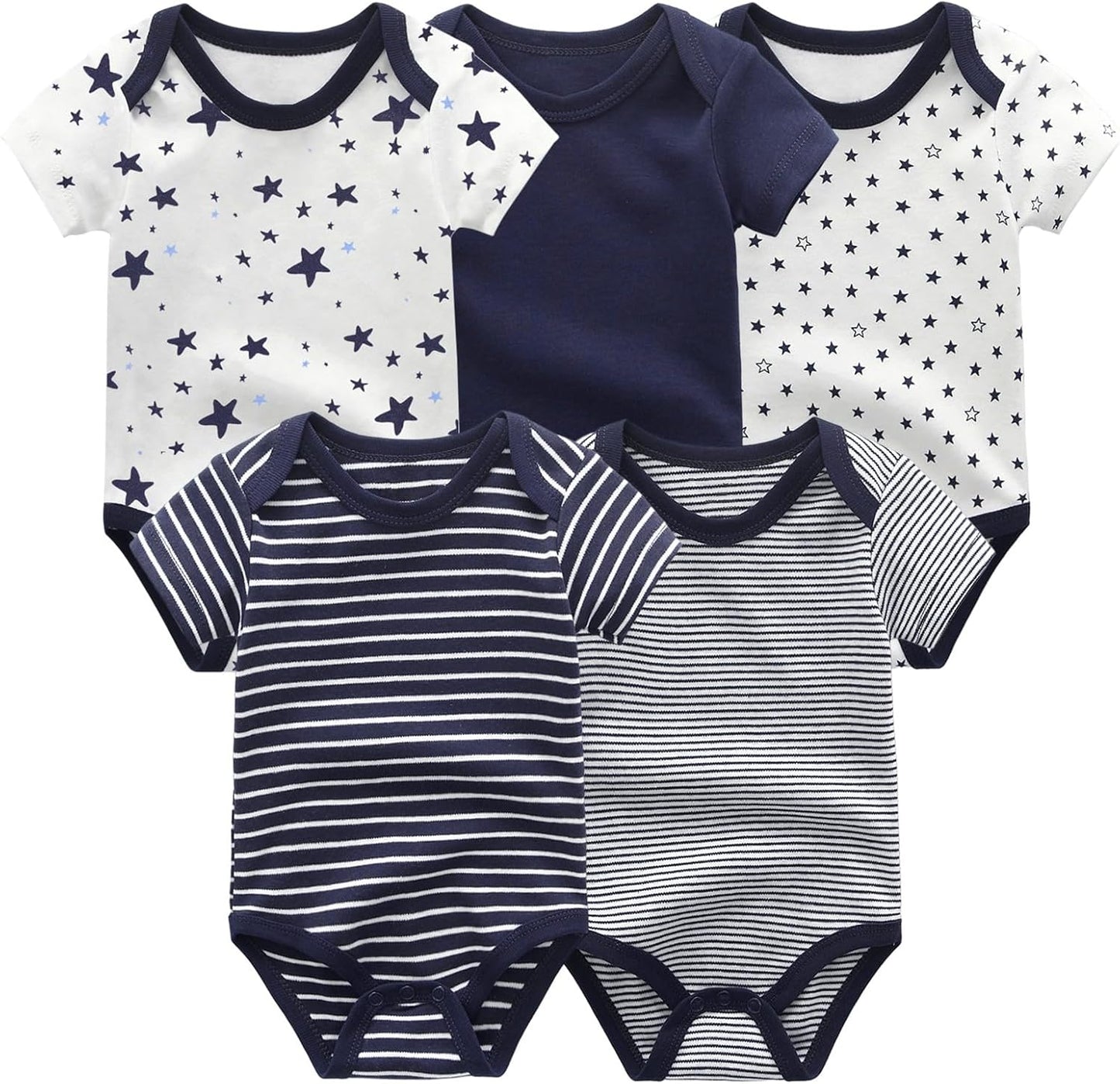 Unisex Boy Girl Baby Bodysuit 5 Pack Cartoon Cotton Infant Clothes Short Sleeve Soft Babie's Outfits