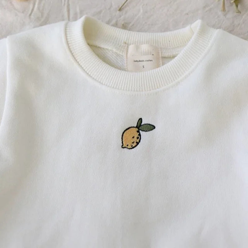 2023 Autumn New Lovely Newborn Baby Bodysuits Pear Embroidery for Baby Boys Girls Cotton Clothes Fashion Long Sleeve Jumpsuit