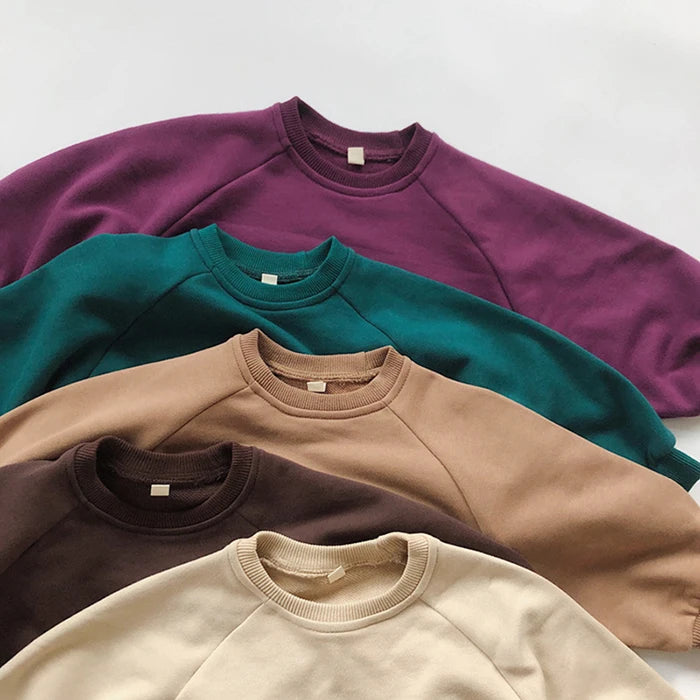 Children Clothing Japan Korean Style Autumn Spring  Baby Girls Boys Casual Long Sleeve Sweatshirts T-shirt Kids Pullover Tops