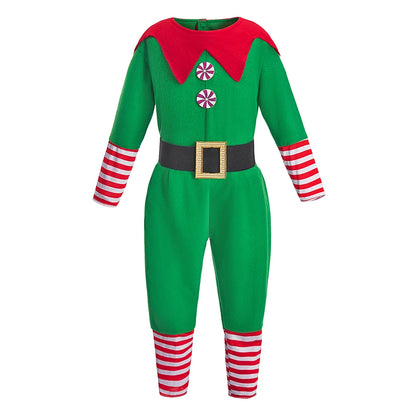Kids Adult Christmas Clothing Set Kids Tops Pants Hat Belt Children Xmas Clothes Baby Boy Girl Birthday Outfit Elves Costume