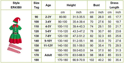 Kids Adult Christmas Clothing Set Kids Tops Pants Hat Belt Children Xmas Clothes Baby Boy Girl Birthday Outfit Elves Costume