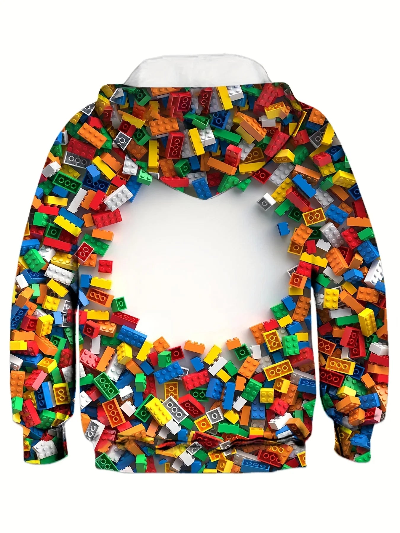 Kids Clothes Boy Hoodies Girl Clothes Long Sleeve Building Block Print Casual Kids Summer Autumn Clothes Top Children's Clothing