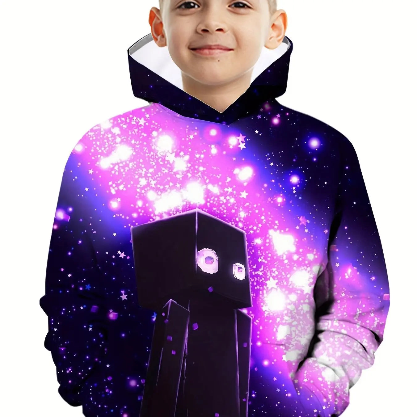 Kids Clothes Boy Hoodies Girl Clothes Long Sleeve Building Block Print Casual Kids Summer Autumn Clothes Top Children's Clothing