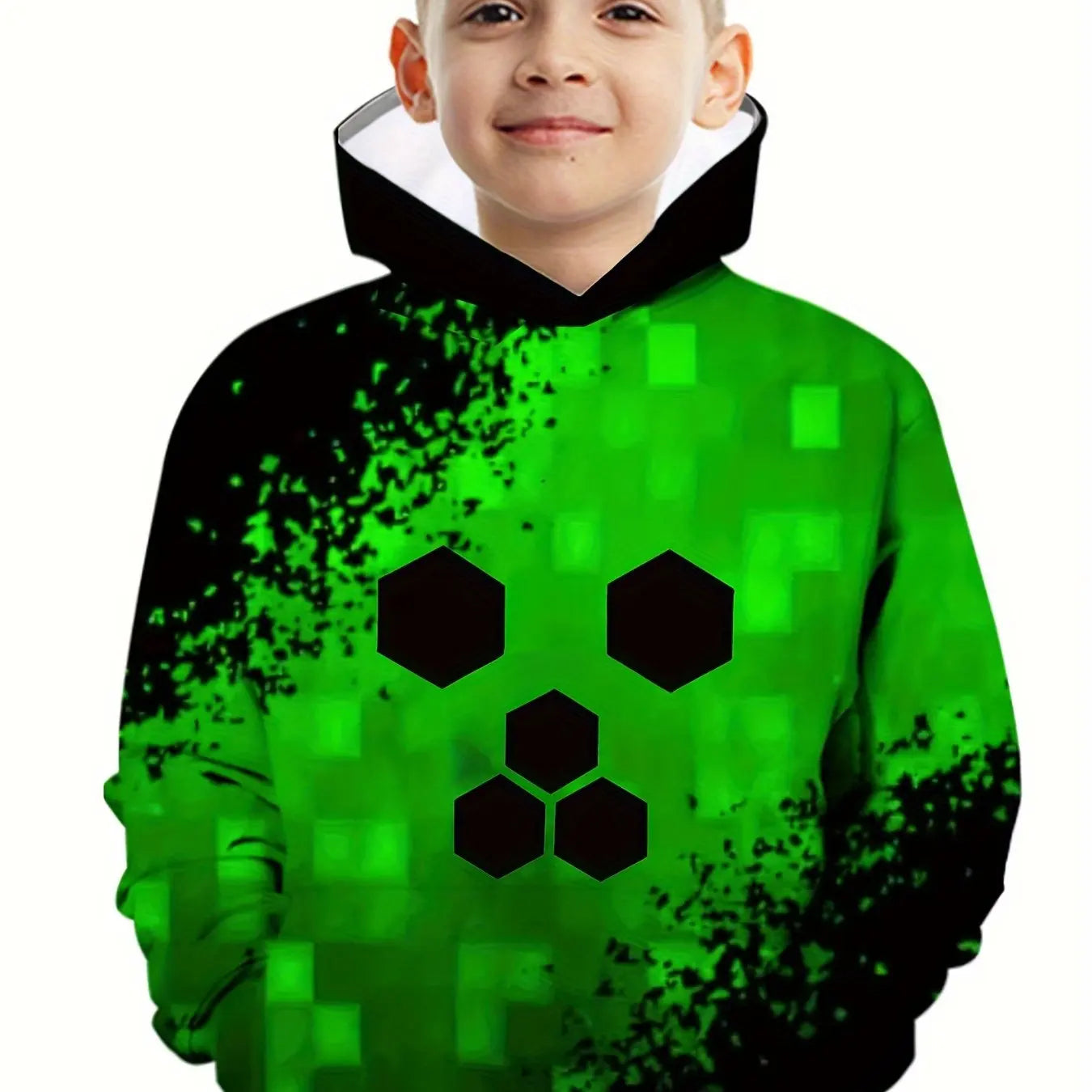 Kids Clothes Boy Hoodies Girl Clothes Long Sleeve Building Block Print Casual Kids Summer Autumn Clothes Top Children's Clothing