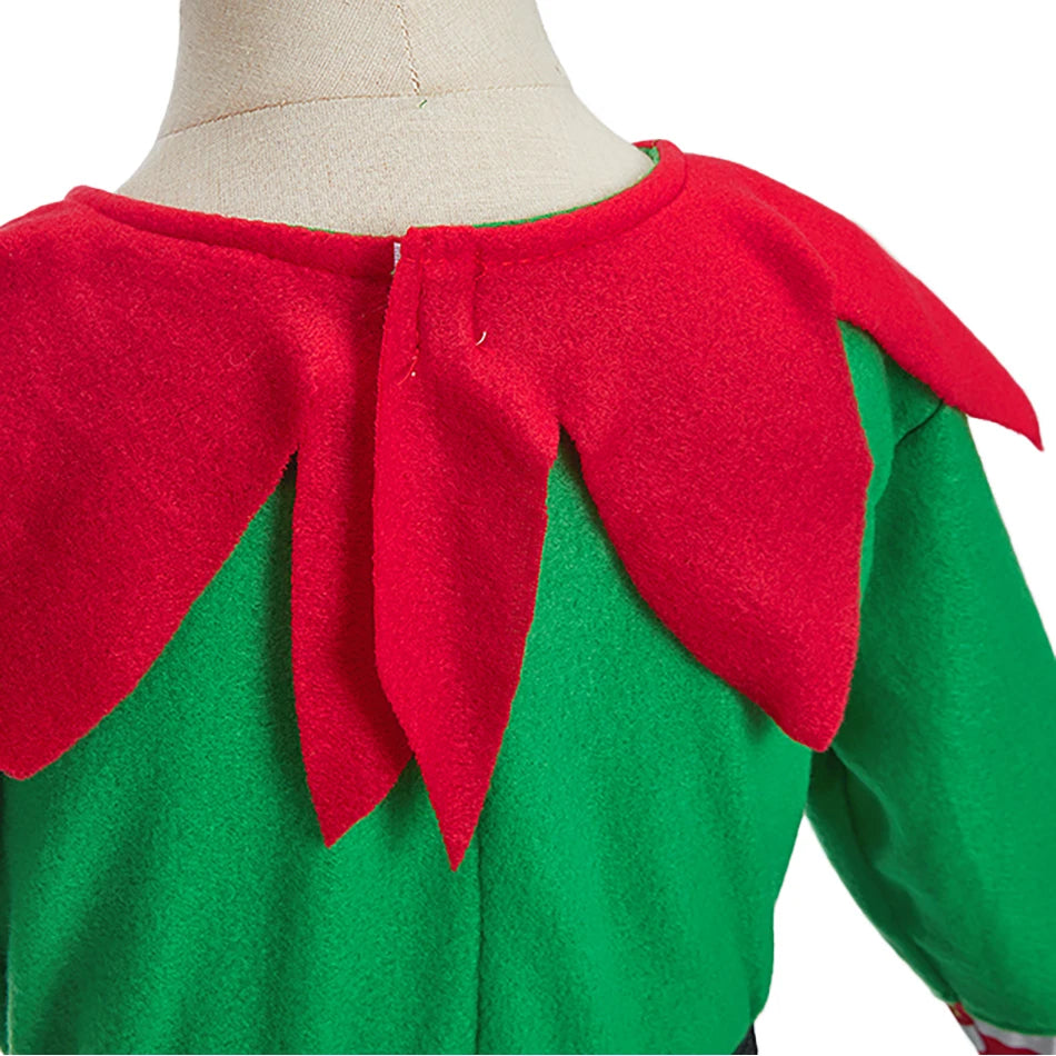 Kids Adult Christmas Clothing Set Kids Tops Pants Hat Belt Children Xmas Clothes Baby Boy Girl Birthday Outfit Elves Costume