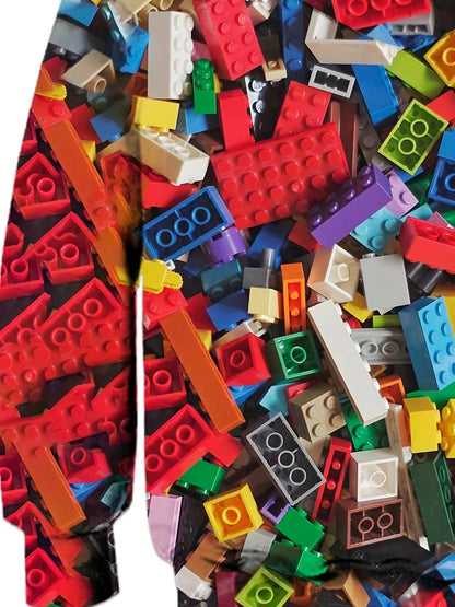 Kids Clothes Boy Hoodies Girl Clothes Long Sleeve Building Block Print Casual Kids Summer Autumn Clothes Top Children's Clothing