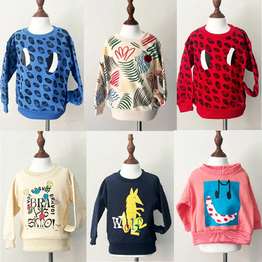 kids sweatshirts and pant clothing sets aw25  boys girls cute print sweaters outwear tops and skirts clothest set