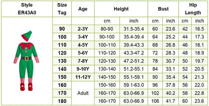 Kids Adult Christmas Clothing Set Kids Tops Pants Hat Belt Children Xmas Clothes Baby Boy Girl Birthday Outfit Elves Costume