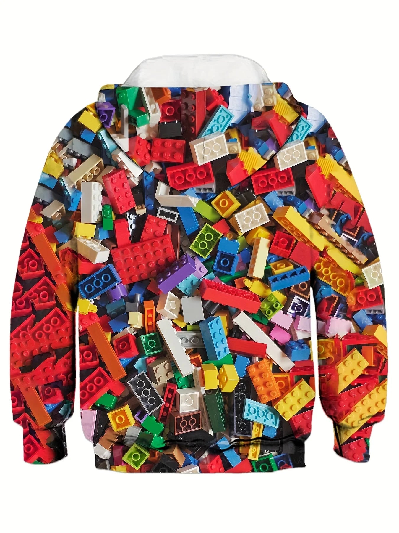 Kids Clothes Boy Hoodies Girl Clothes Long Sleeve Building Block Print Casual Kids Summer Autumn Clothes Top Children's Clothing