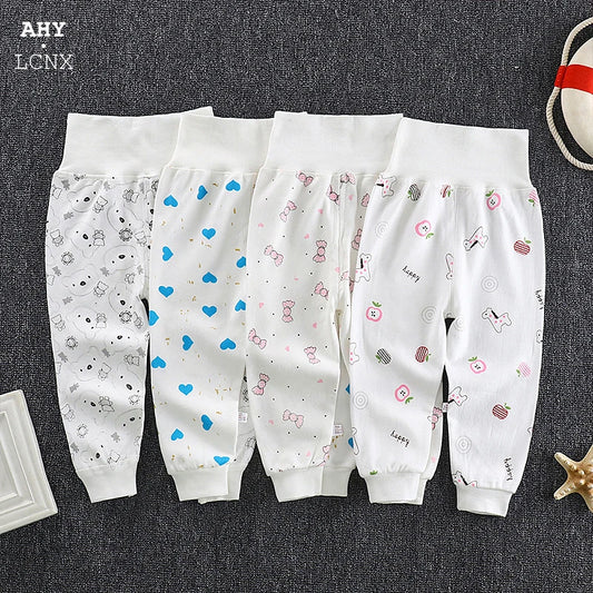 2022 Autumn Spring Newborn Baby Pants Girl Boy High Waist Leggings Cotton Clothes Toddler Trousers Clothing Infant Kids PP Pants